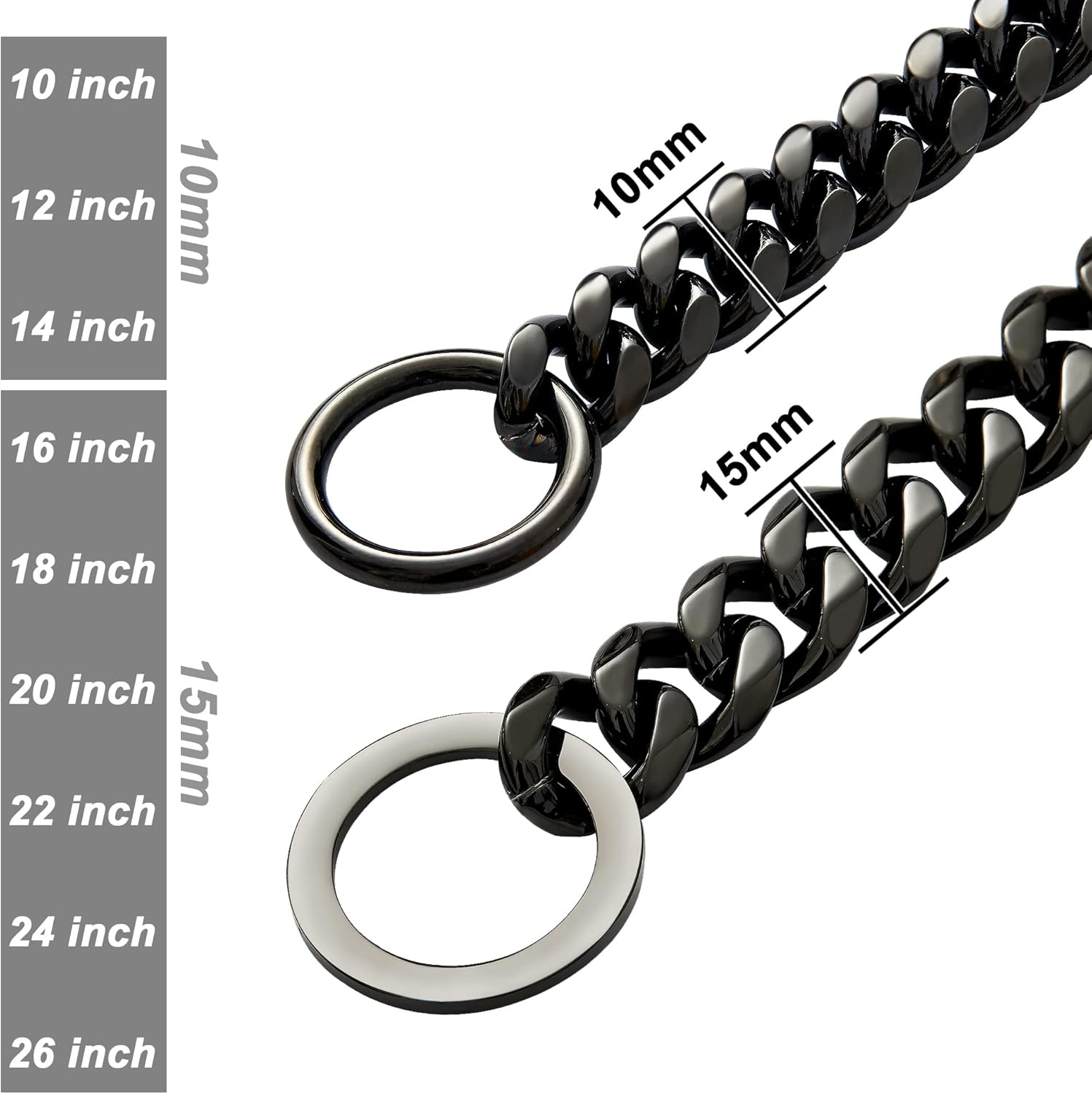 Durable Walking Dog Training Collar, Strong Stainless Steel Chain for Pitbull German Shepherd and Large Dogs.
