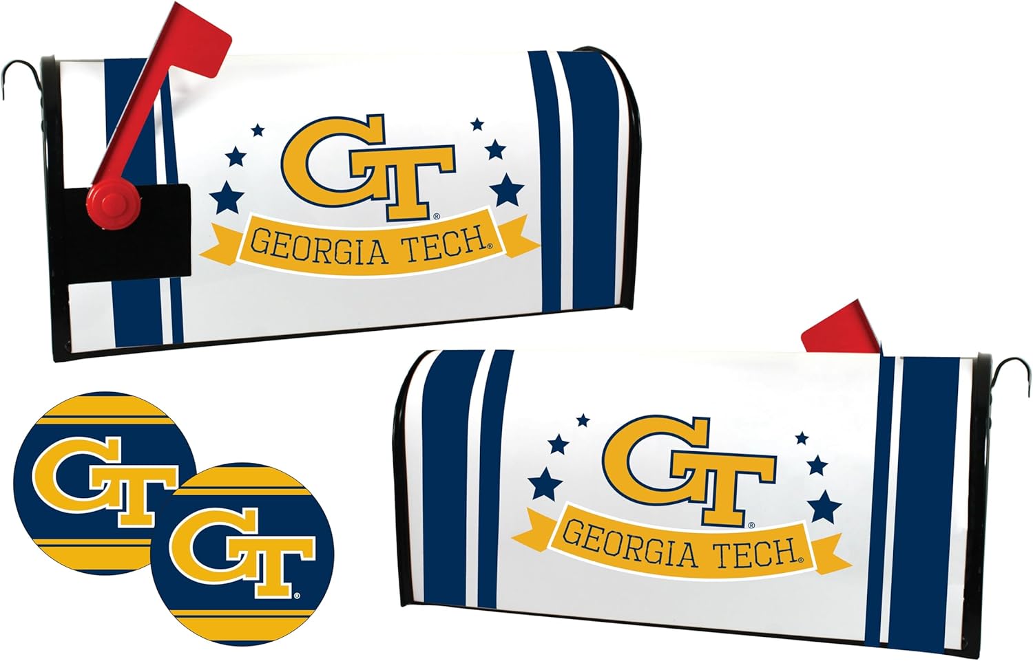Georgia T Yellow Jackets Officially Licensed Collegiate Magnetic Mailbox Cover & Sticker Set Standard