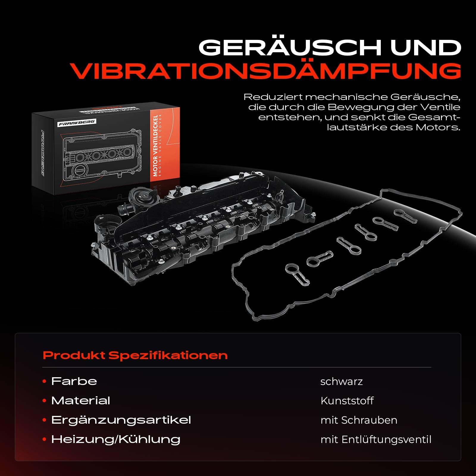 Frankberg Ventildeckel Zylinderkopfhaube für 3 Gran Turismo F34 3er E90 3er Touring E91 5er F10 X3 F25 X6 F16 F86 2004-Heute 11127823181