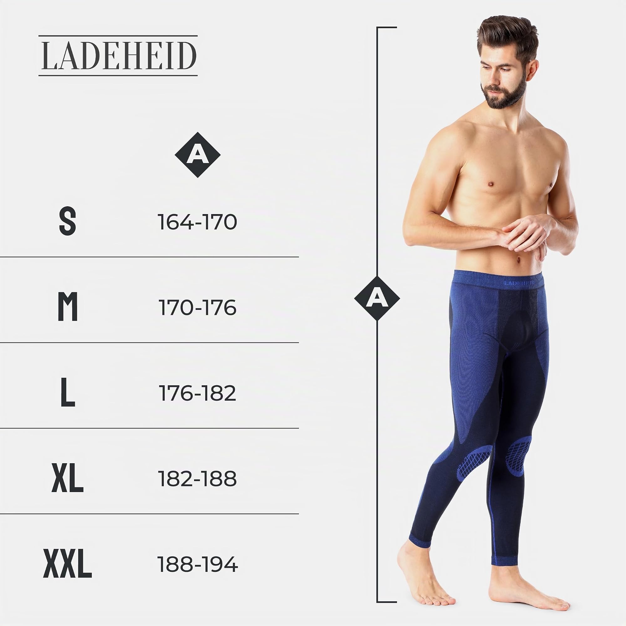 Ladeheid Caleçon Thermique Long sous-vêtements Homme LAGI002