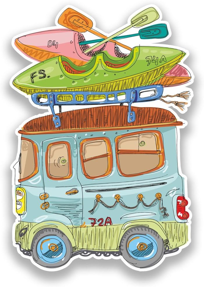 2 x 25cm/250mm Camper Van Vinyl Stickers Travel Luggage #7210