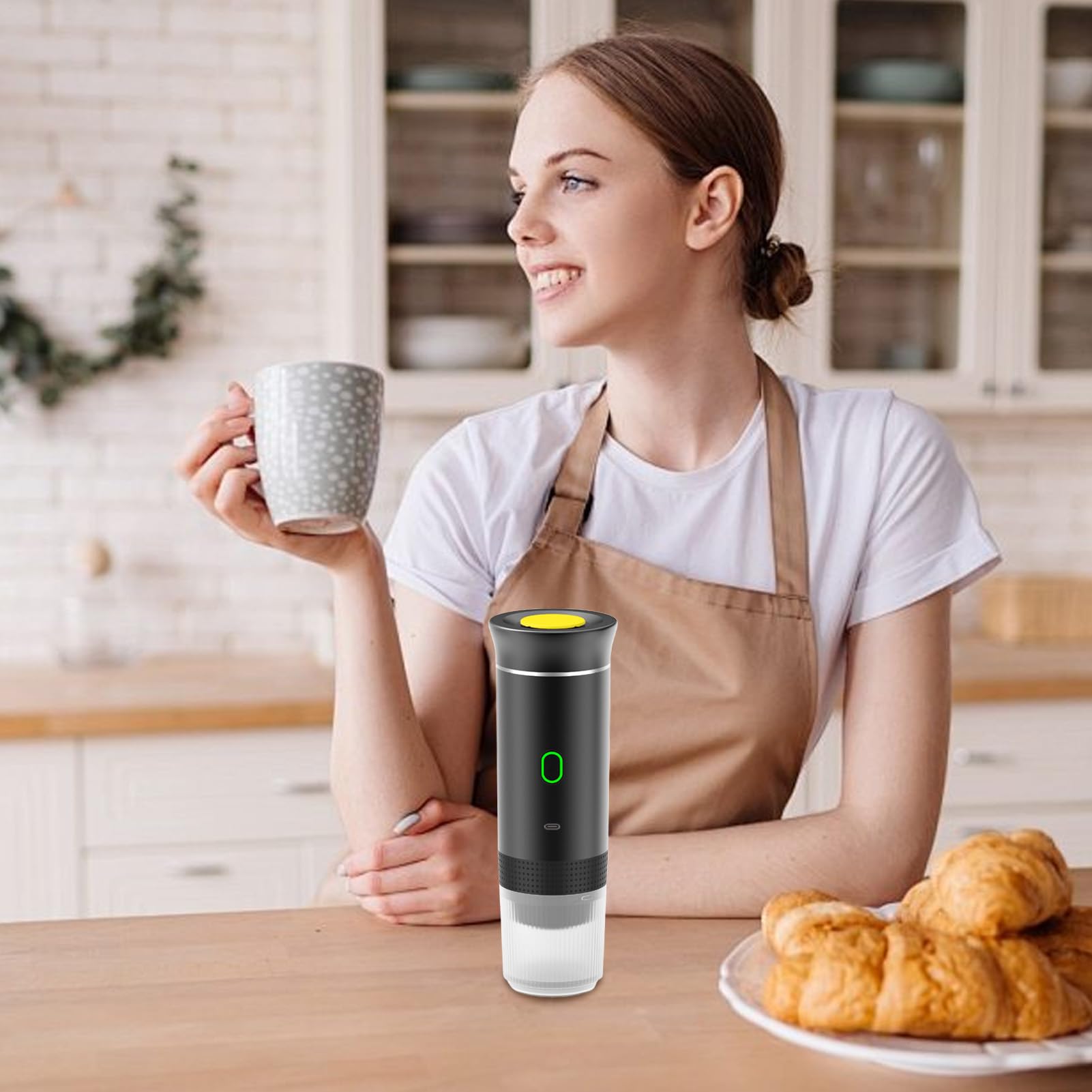 Máquina de café de viaje - máquina de café para automóviles, RV | Dispositivo de preparación de viajes, portátil, de camping, de senderismo, dispositivo de | Gadgets de viaje, dispositivo de cerveza profesional recargable para caminatas para acampar RV