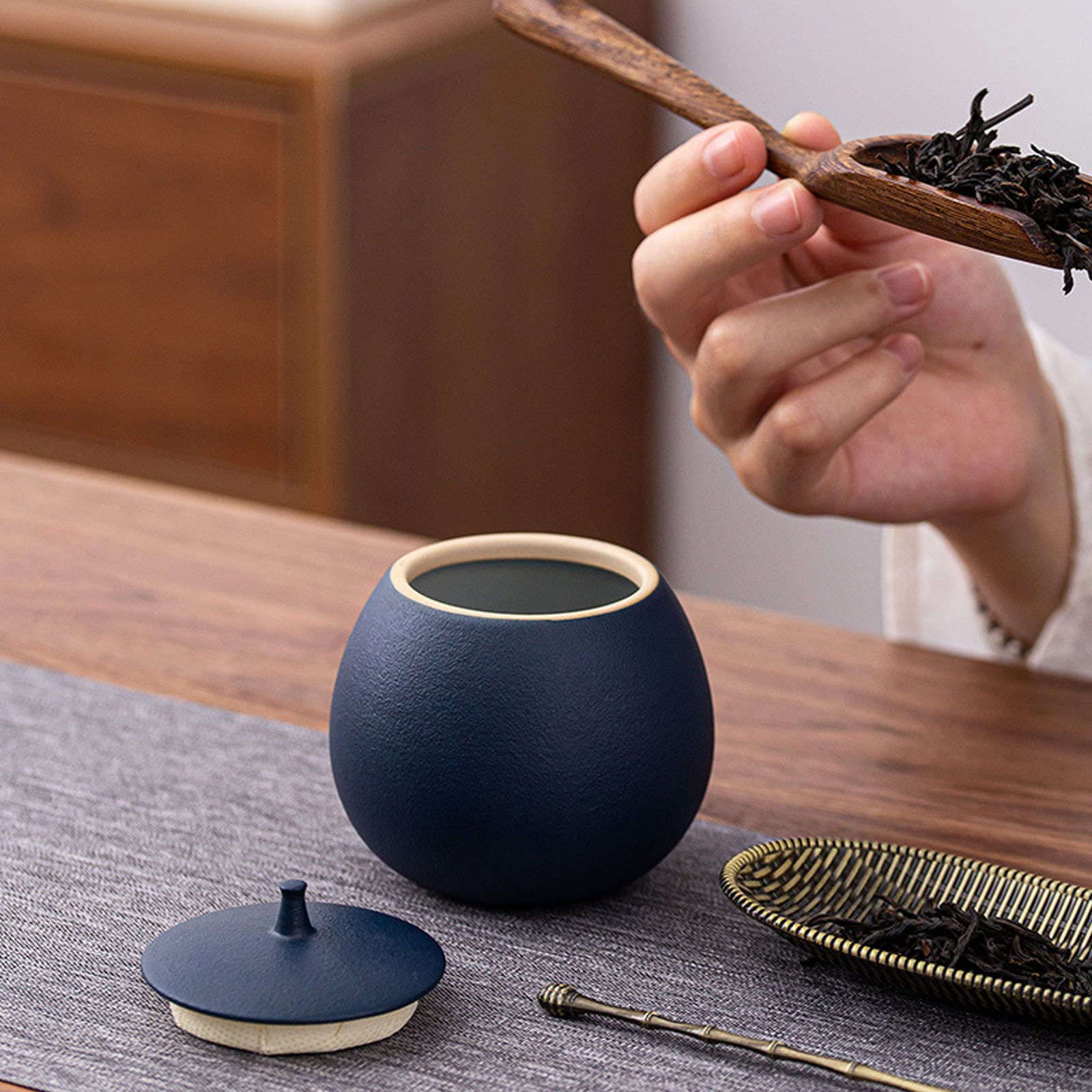 Marineblaues Kaffeedosen-Set – stilvolle Aufbewahrung für Frühstück, Nachmittagstee und Backutensilien – langlebige Schalen für Mehl und andere trockene Waren