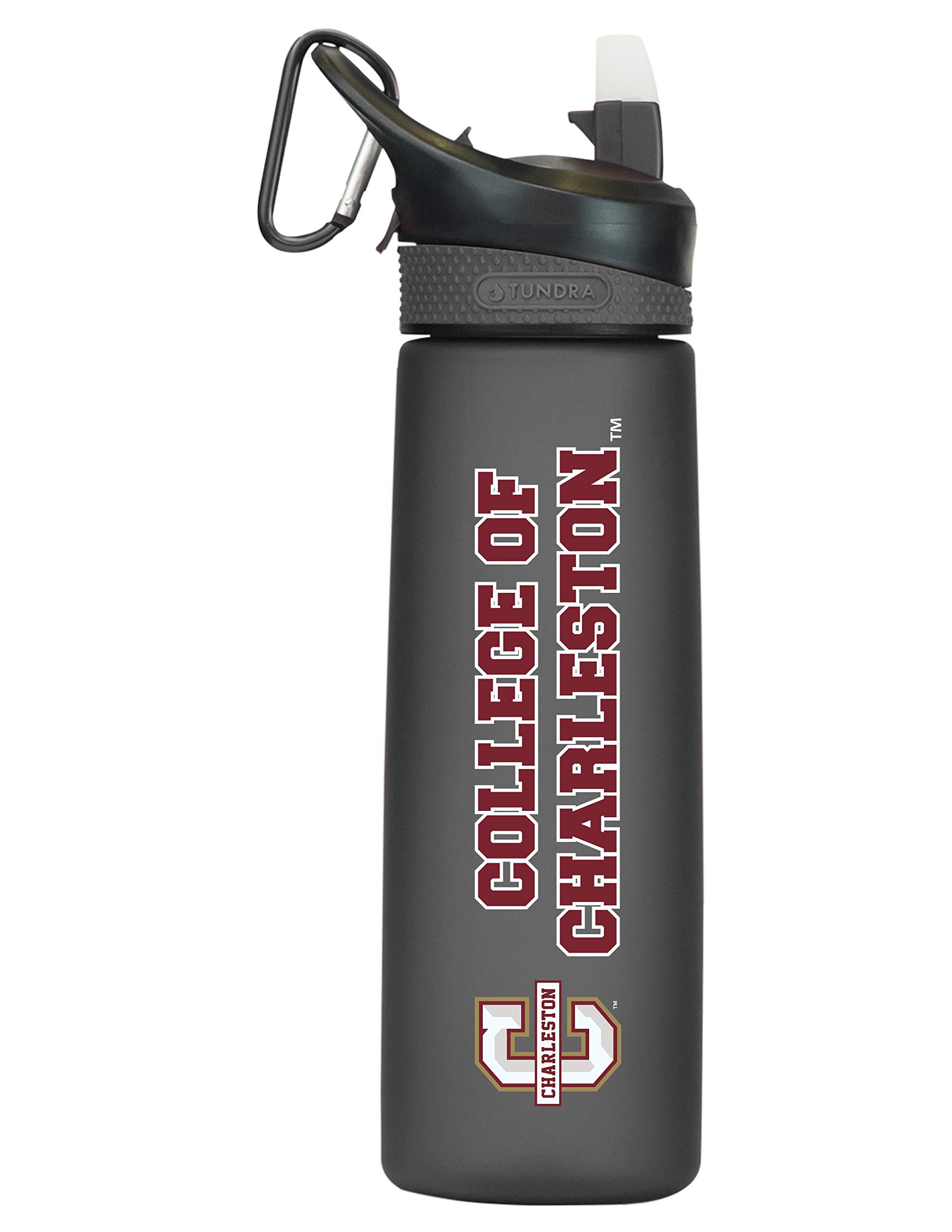 College of Charleston Tritan Plastic Frosted Sport Bottle, Design-2 - Black