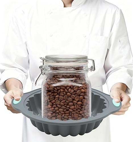 Miniatura 7 de Juego de moldes redondos de silicona de 3 piezas, bandejas antiadherentes para hornear con marco de metal, moldes de gelatina, moldes de pastel