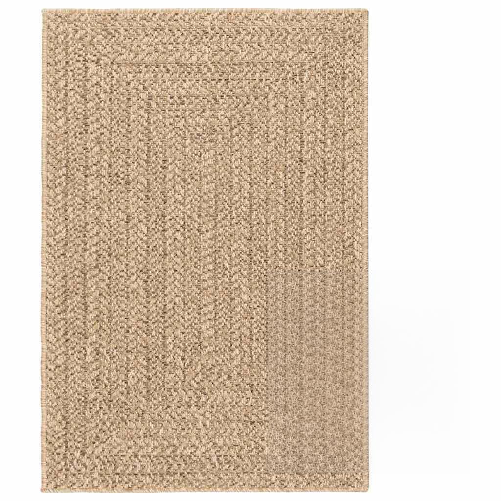 Alfombra de exterior con aspecto de yute, fácil de limpiar, para balcón, jardín, terraza, como resistente alfombra de polipropileno para el suelo interior y exterior, 140 x 200 cm
