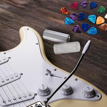12 Pcs Guitar Slide Set, 6cm Glass Steel Slides Electric Acoustic