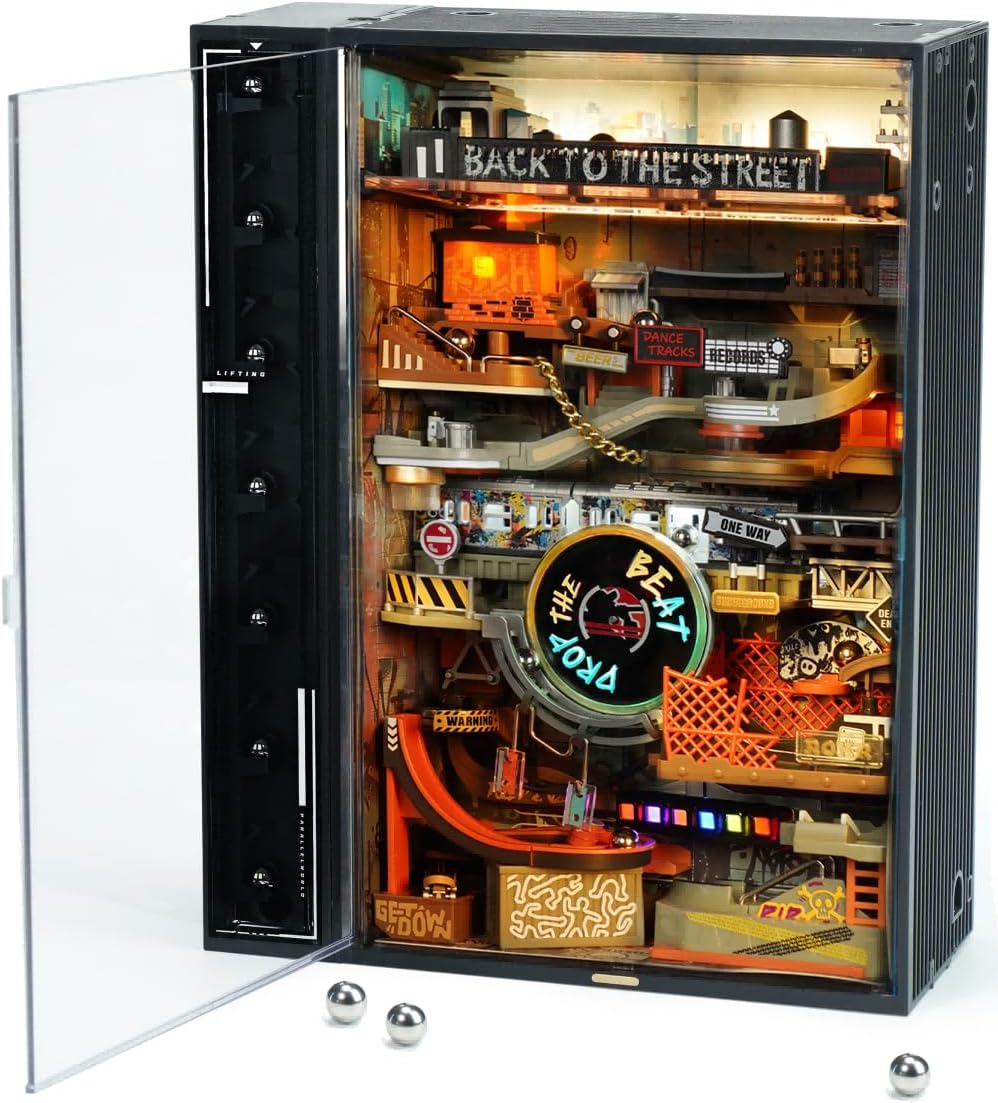 ROKR 3D Puzzle for Adults, Electric Marble Run Model Kits, Parallel World Hip-hop Street, Desk Decoration, Building Sets for Boys Girls Birthday Gifts