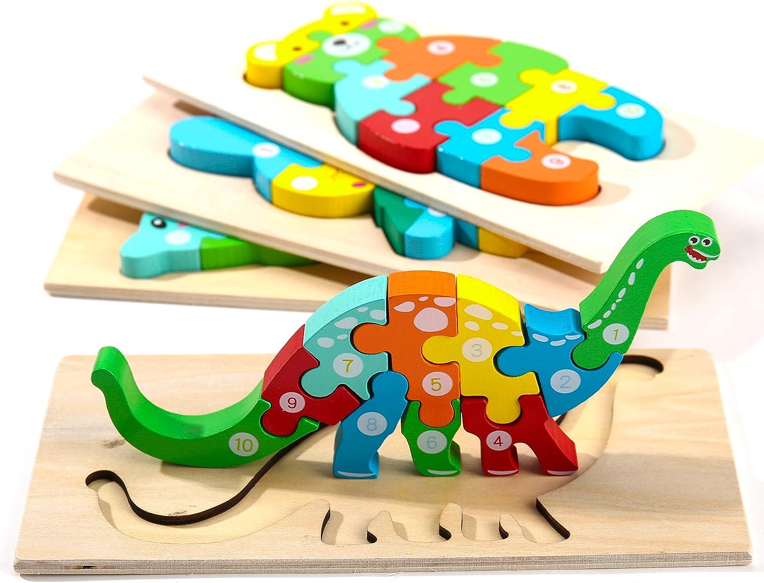 Wooden Toddler Puzzles for Kids Ages 3-5, Montessori Toys for 2 Year Old, Wooden Puzzles for Toddlers 1-3 Years, 4-Pack Toddler Puzzle Toddler Toys