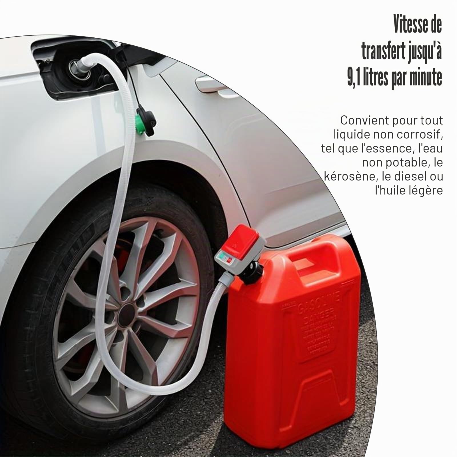 Pompe électrique Carburant Avec Stop Automatique: Pompe Carburant électrique Avec Adaptateur 4 Tailles, Pompe Essence Electrique Pour Diesel, Kérosène, Huiles Légères, Eau
