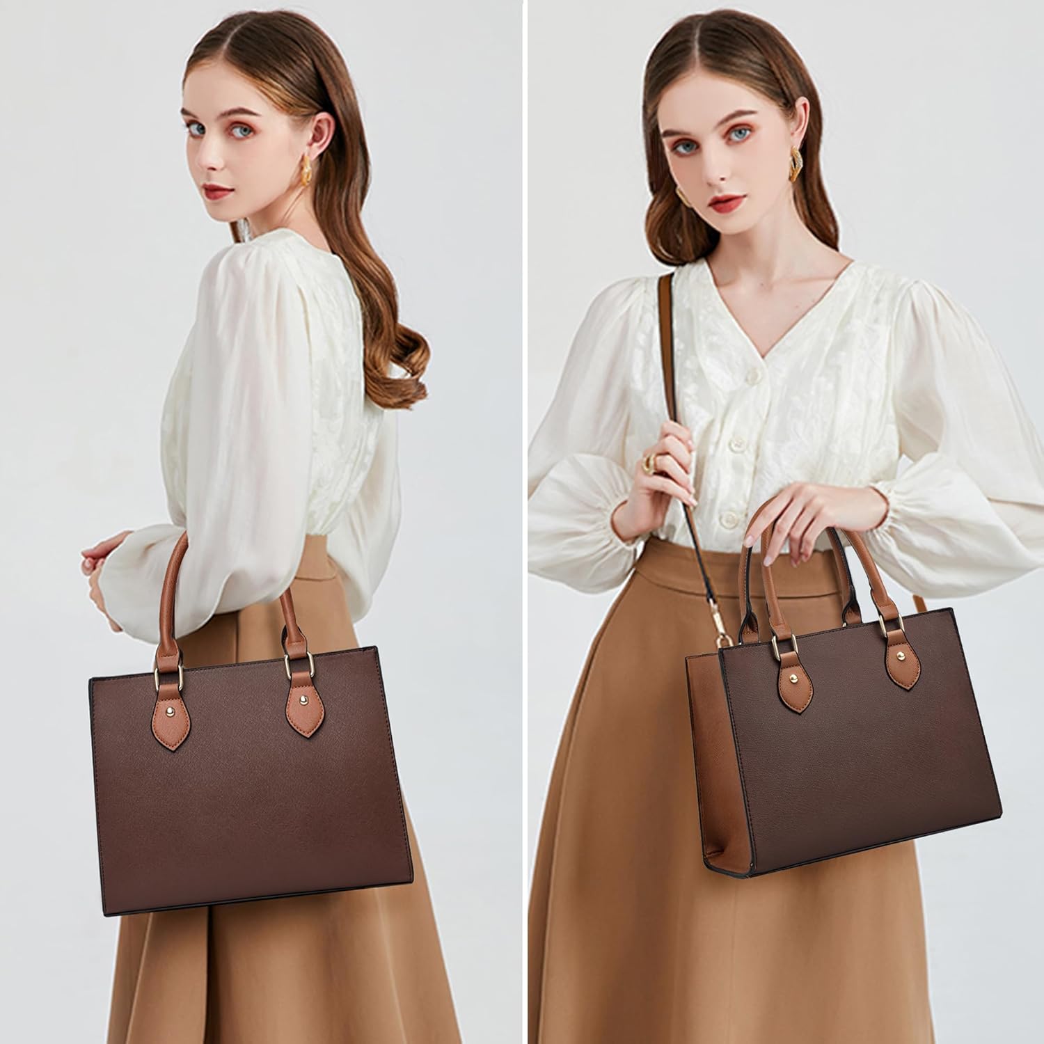 CHICAROUSAL Crossbody Purses and Handbags for Women PU Leather Tote Top Handle Satchel Shoulder Bags - Image 2