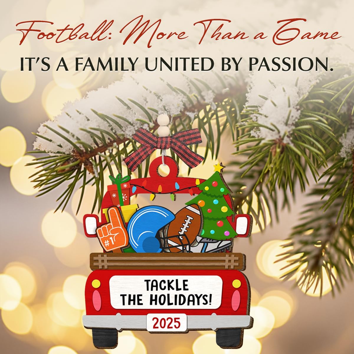 Football Ornament 2026 - Footballs Gift for Players Coach Team, Football Christmas Ornaments for Tree Decor, Unique Sport Gifts for Boys, Gifts for Friends Neighbors, Sport Ornaments for Tree - Image 5