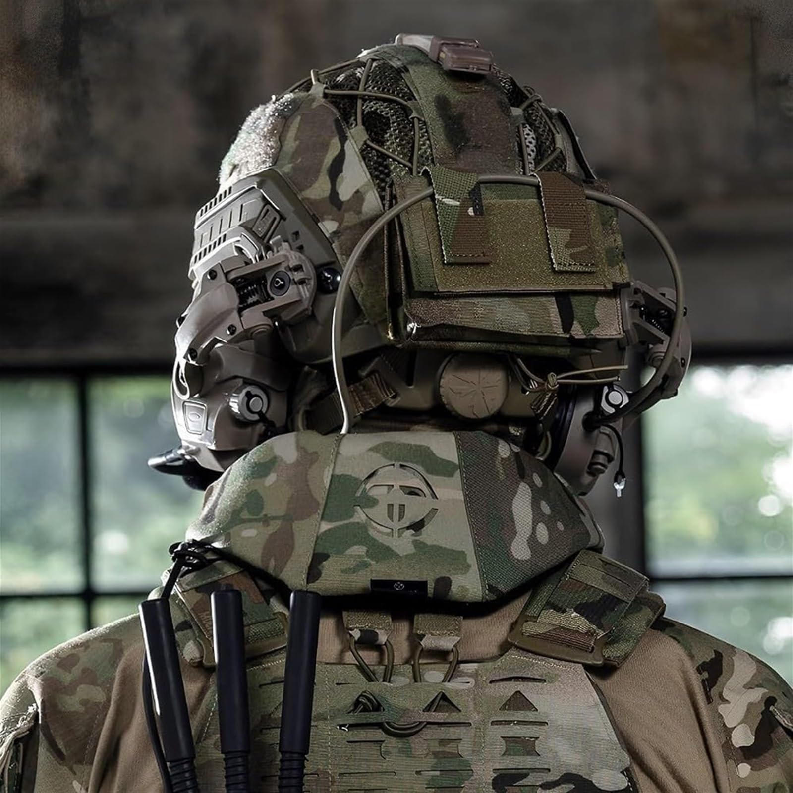 Protège-Cou Tactique for Gilet, Accessoires Tactiques Airsoft Paintball en Nylon Cordura 500D, Protège-Cou Épais Universels(E)