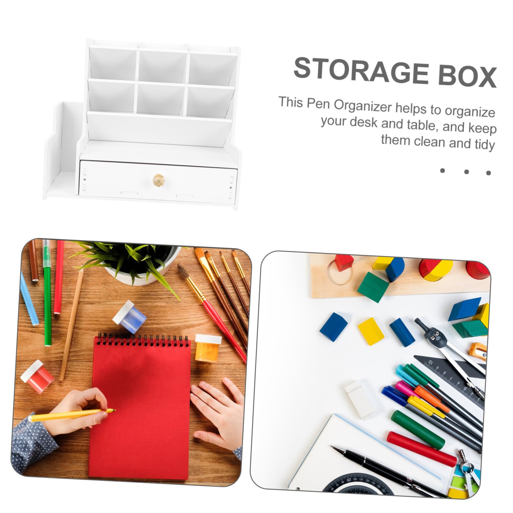 TEHAUX Caja de Almacenamiento para Porta Bolígrafos Organizador de Escritorio Portalápices Multirejilla Contenedor para Bolígrafos para Estudiantes Uso Aulas Diseño Práctico para Mesa