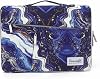 canvaslife 360° Protected Waterproof Laptop Sleeve Suitcase Bag with 3 Pockets, Laptop Bag with handling and Luggage Strap Blue Marble, 12.5 inch-13.5 inch
