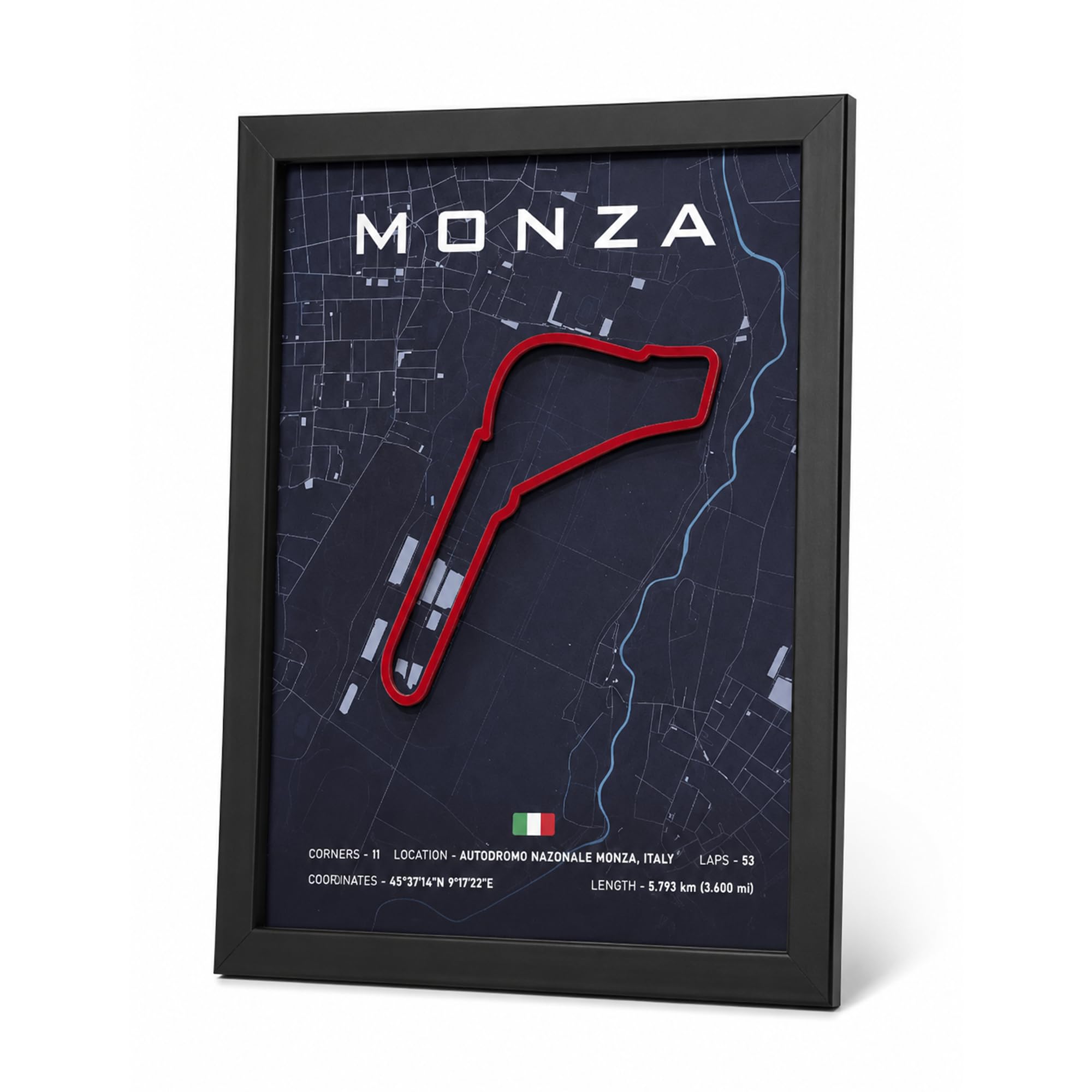 CodersParadise Monza Racing Circuit 3D Wall Art Frame, Motorsport Track Decor, Racing Fan Wall Hanging for Bedroom, Gaming Room, Office & Home Decoration-image-31