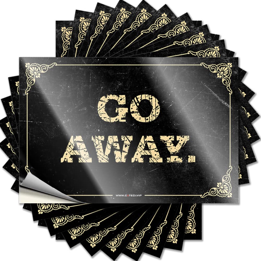Sets Laptop Quote | Go Away Tall Durable Vinyl Sticker Easy Apply for Man(6X9CM)
