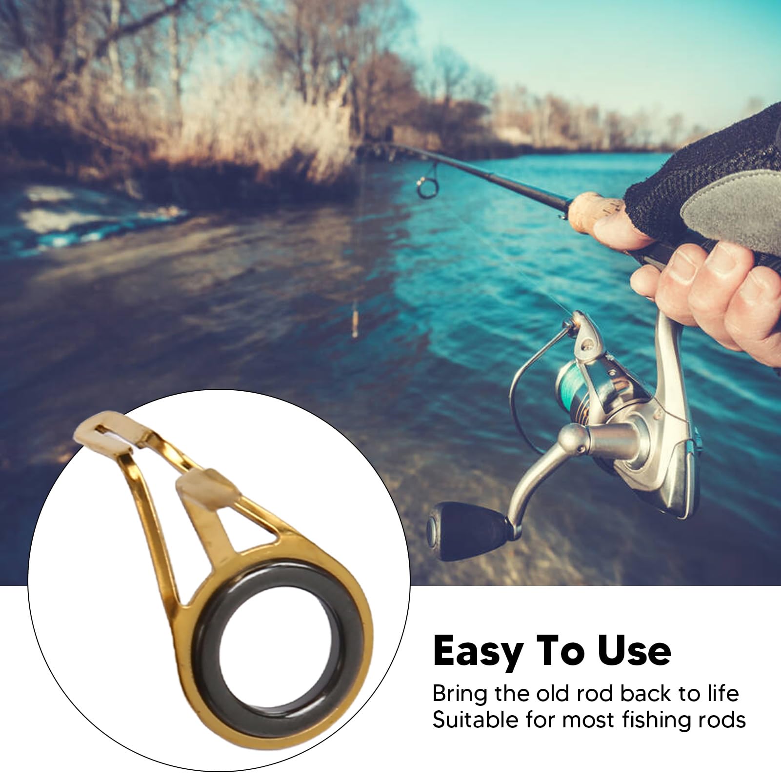 Kit De Réparation Canne à Pêche 8 Pièces – Anneaux Guides En Acier, Pour Eau Douce/salée, Facile à Installer