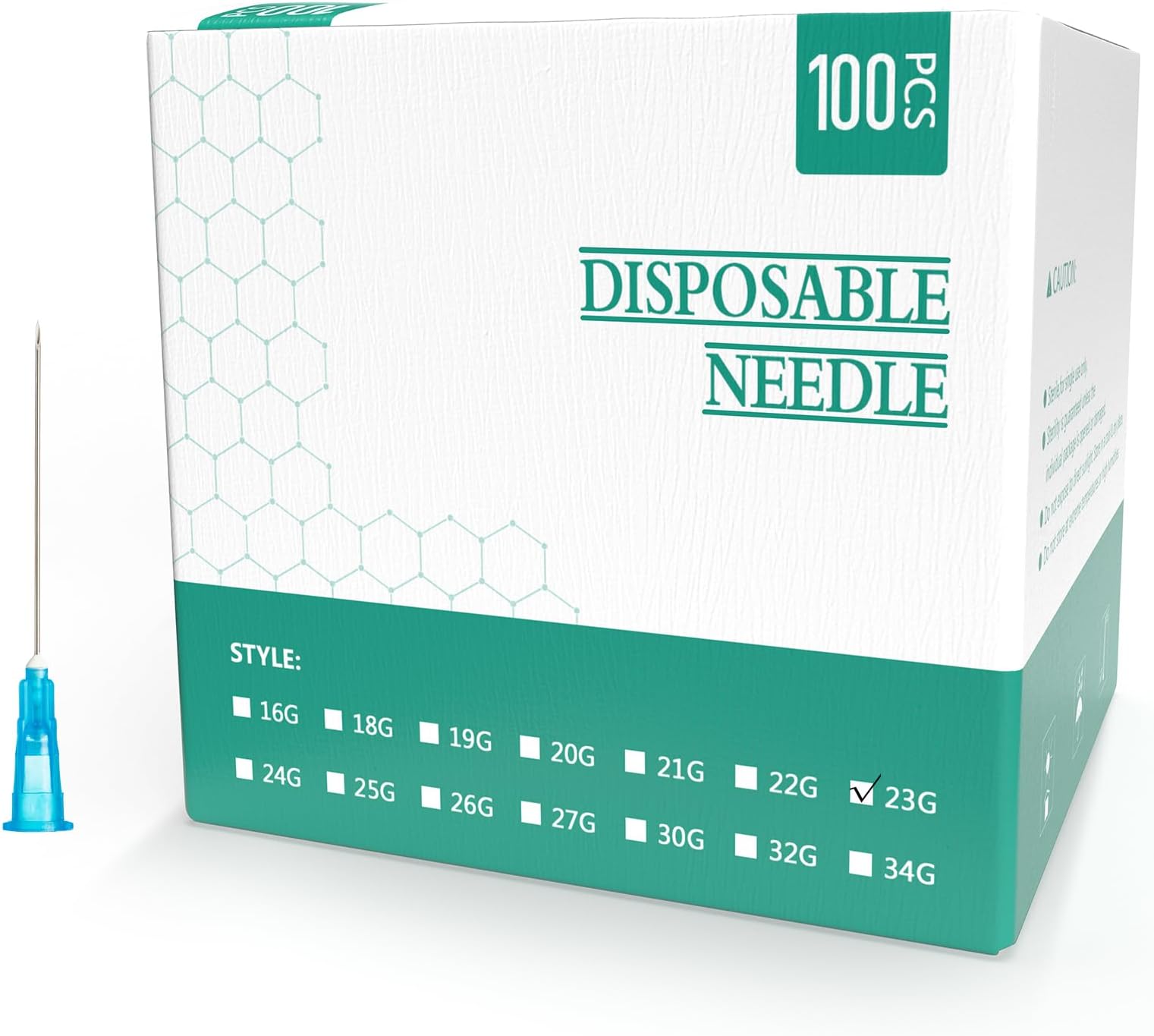 23G x 1.5 inch (0.60 x 38mm), stainless steel Dispensing Accessories, 100 pcs (23G)