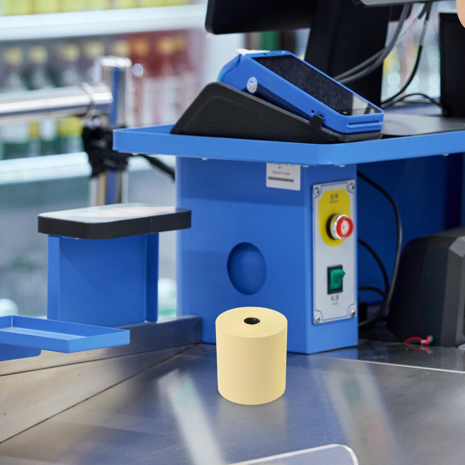 Gatuida Rollo de Papel Térmico Impresión Precisa a Baja Temperatura 4 Rollos Amarillo y Recubrimiento Resistente al Frío para Impresora Térmica para Tiendas y Cajones