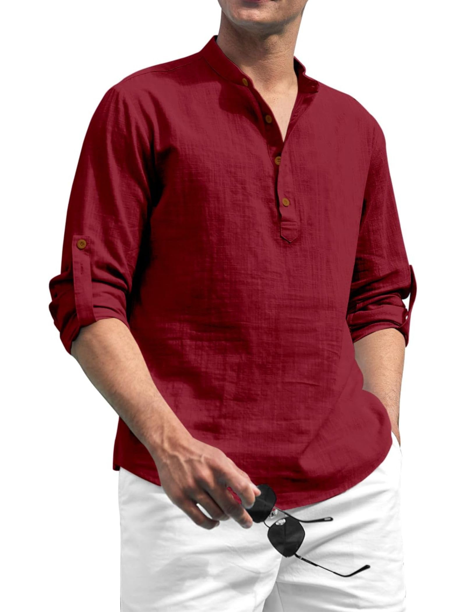 fifth u Men's Kurta || Chinese Collar Long Sleeves || Short Kurta for Men || for Festival || Function || Occasion Wear Fancy Kurta for || Straight Hip Length Kurtas || Best Gifts for Men-picture-17