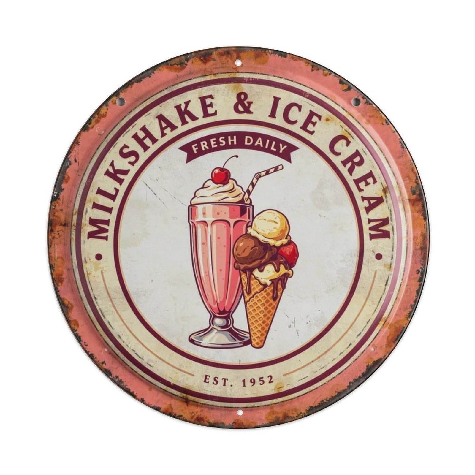 Retro-Milkshake Metal Tin Sign Plaque