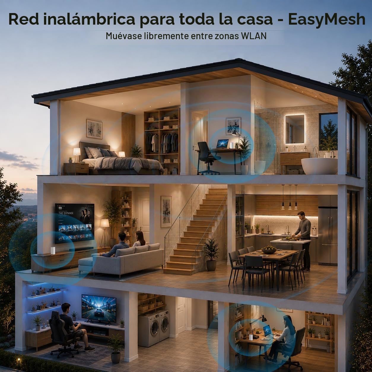 ZTE WiFi Home Router, AX3000 Whole Home Wi-Fi 6 Mesh Router