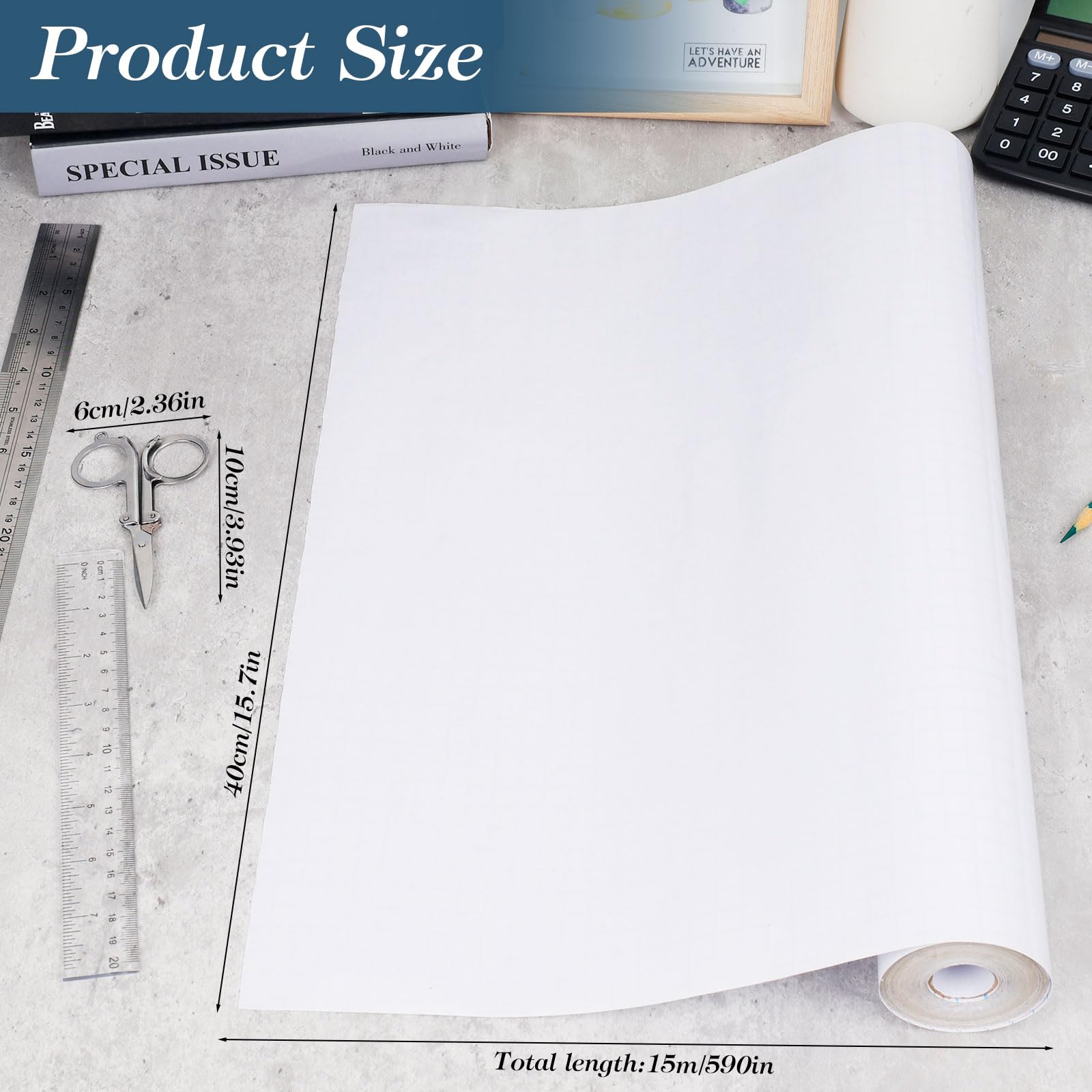 Film de protection autocollant pour livre Dadabig 40 cm x 15 m transparent 0,08 mm indéchirable imperméable