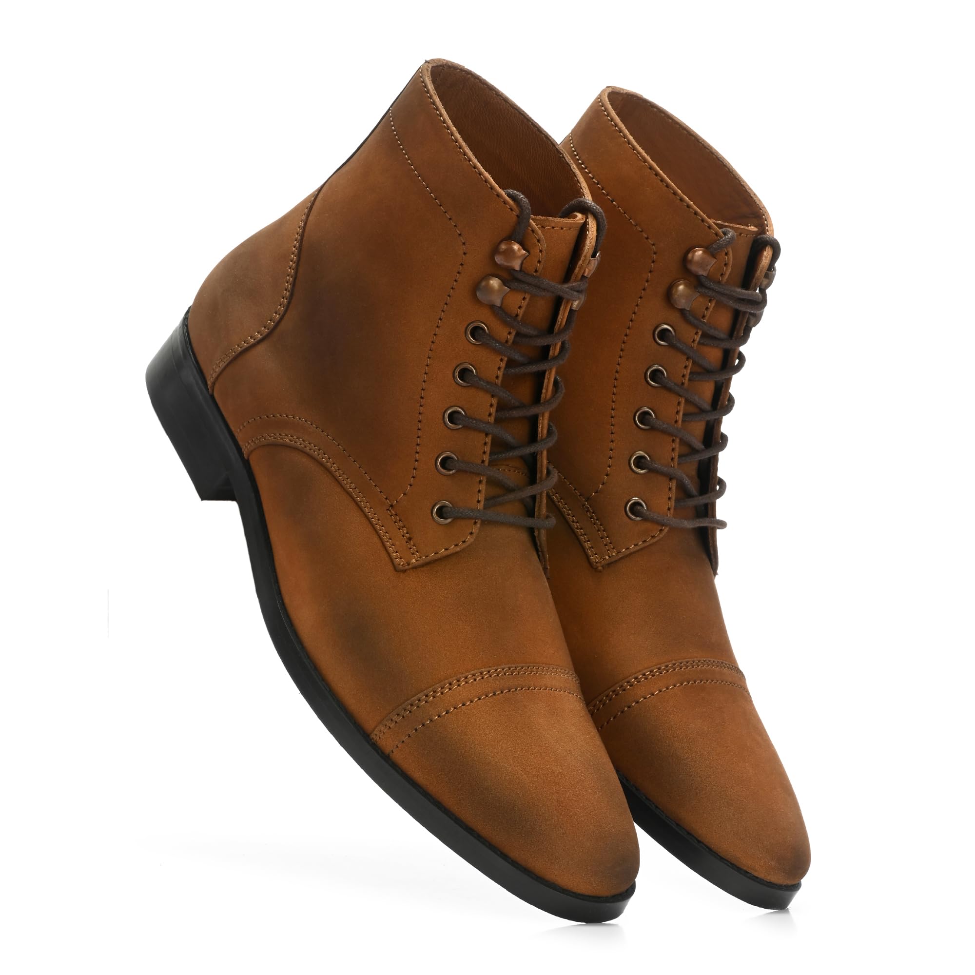 Men Ankle Boots with Italian Nubuck Leather Upper Dainite Sole French Sheepskin Lining High Density Memory Foam Insole Leather Footbed | Build for Daily Smart Styling-image-29