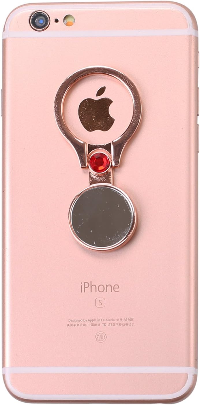 Mirror Ring Bling Magnetic Holder, MONCA Phone Grip Holder, [Kickstand] Attachable to Magnetic Car Mount or Phone Mount for iPhone and Android Smartphones (Mirror Ring Holder Rosegold)