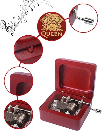 Vista 33 de ROSIKING Wooden Music Box Hand Crank Classic Musical Boxes Christmas Birthday Valentine's Day Gifts Plays Howl's Moving Castle-Merry Go Round of