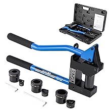 IBOSAD Manual Lever Sheet Metal Stud Punch 20GA with 7/8", 1-1/8", and 1-11/32" Manual Knockout Hole Punch Driver Kits Conduit Hole Cutter Set KO Tool