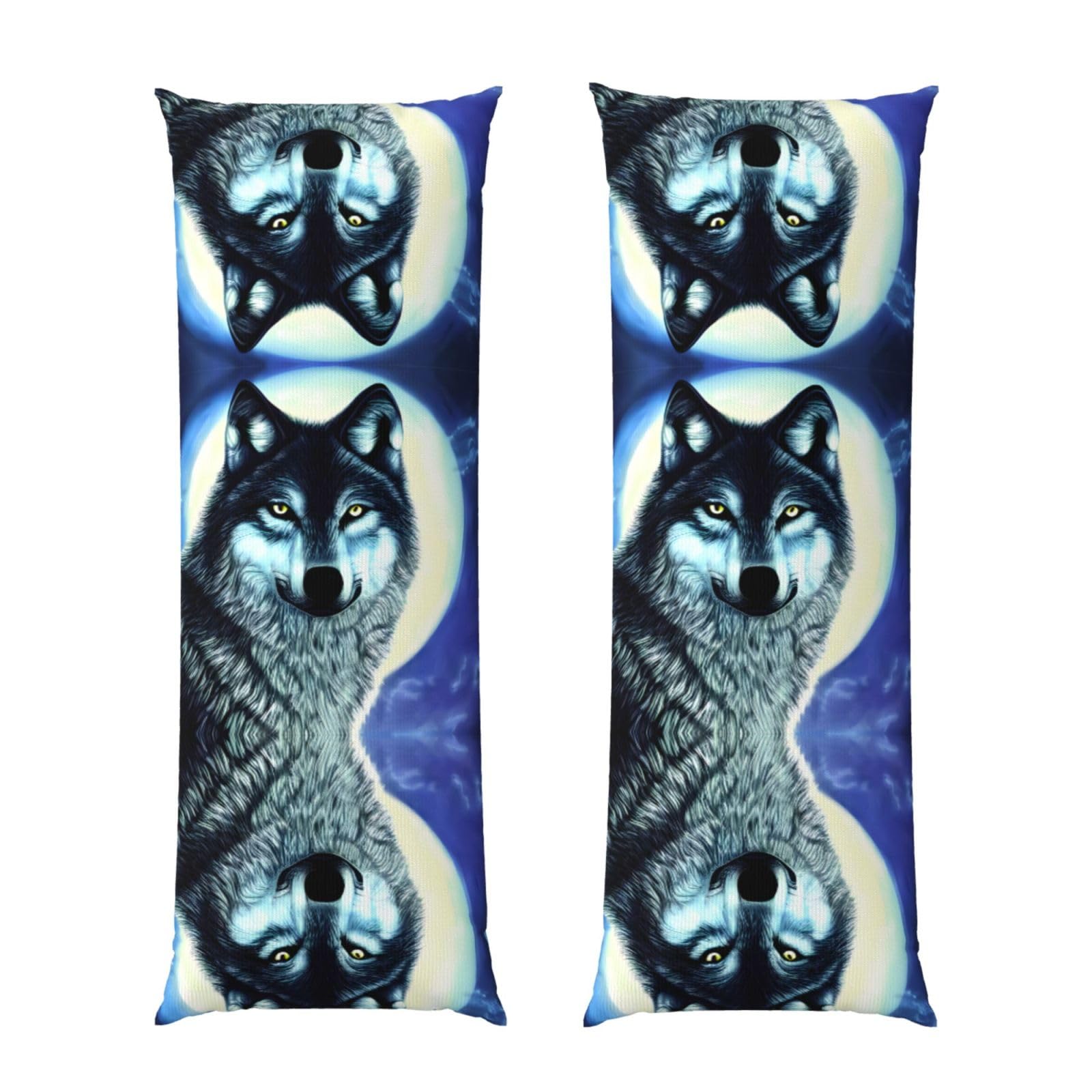 wolf under moon Body Pillowcase 20x60-Ultra Soft Plush Long Pillow Cover with Hidden Zip for Sleeping