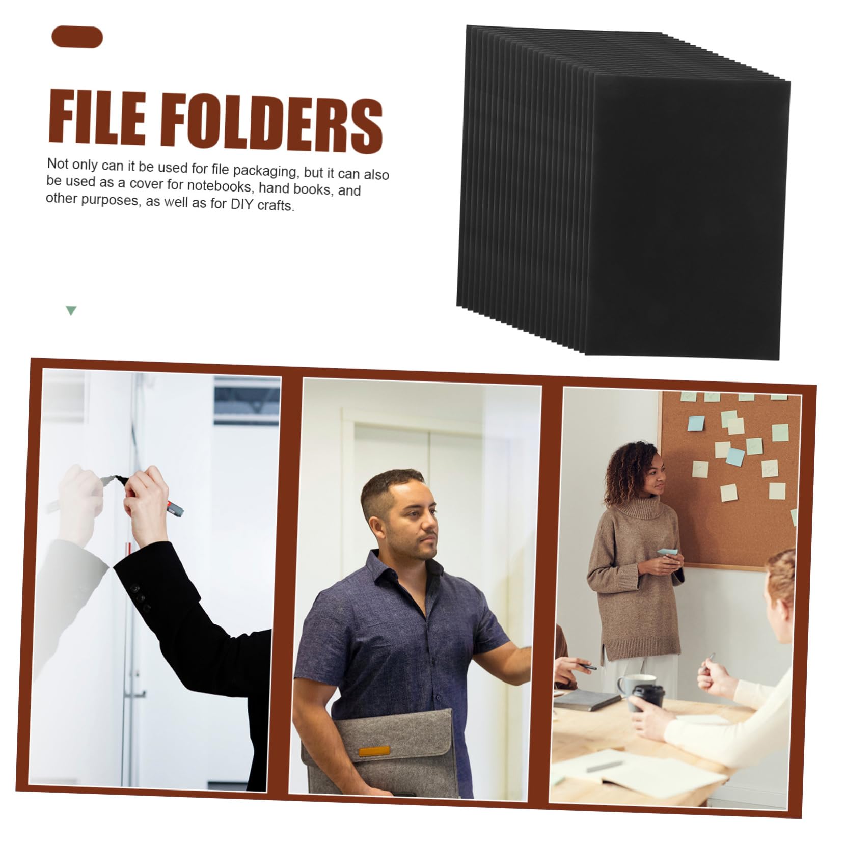 Cubiertas de Encuadernación Negras de Papel A4 para Oficina 100 Hojas, Versátiles Gran Capacidad, Ideales para Proyectos y Presentaciones Profesionales