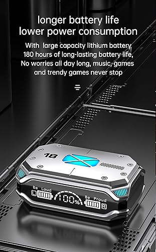 Miniatura 4 de Mapleboom Auriculares inalámbricos Bluetooth 5.3 HiFi Stereo - Control táctil, pantalla de alimentación LED, carga inalámbrica, IP7 impermeable,