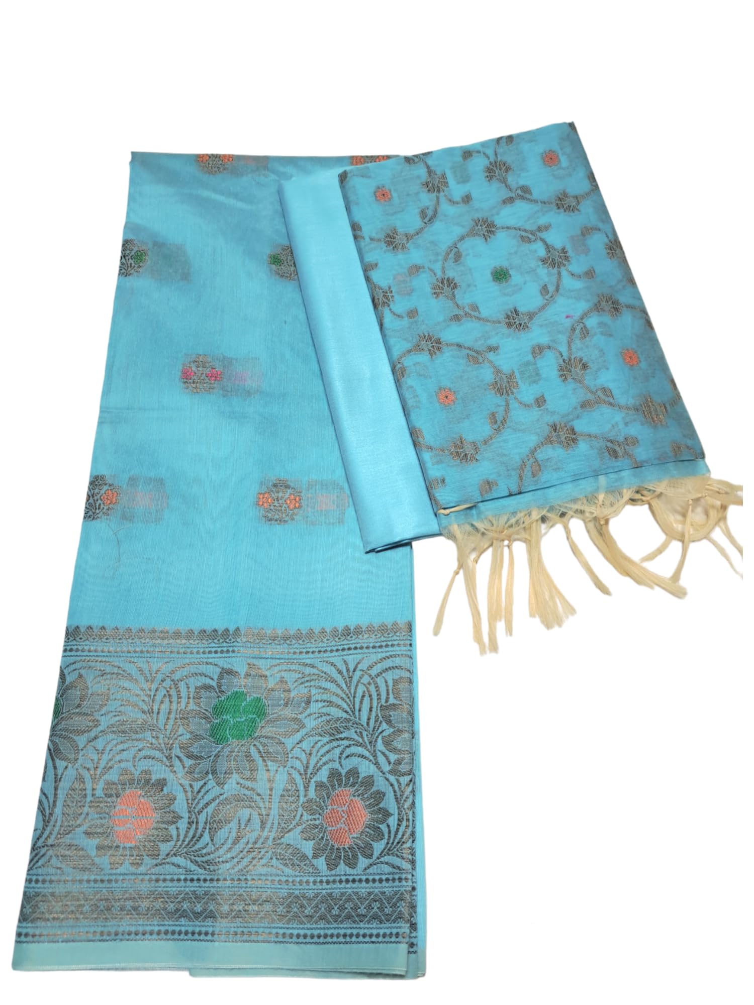 N.K CREATIONWomen's Banarasi Cotton Salwar Suit Set With Cotton Silk Dupatta Resam work woven design Unstitched Dress Material