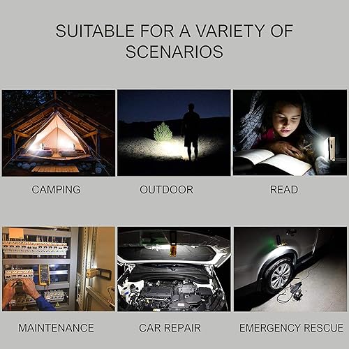 Miniatura 7 de Luz de trabajo portátil LED magnética recargable LED linterna de trabajo súper brillo 180 giratorio plegable Snap luz de trabajo para reparación de