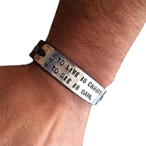 Miniatura 3 de Papyrus Crafts Personalized Leather Bracelet – Handmade Custom Engraving – Hand-Stamped Vintage Nameplate – Unique Gift for Men & Women