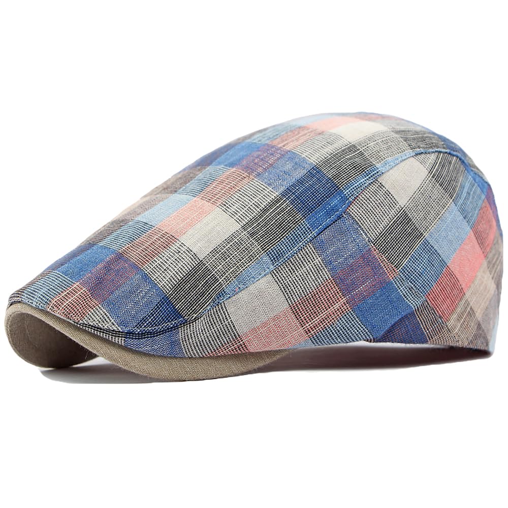 QianuerNewsboy Hats Adjustable Ivy Flat Cap Gatsby Cabbie Driving Beret for Men Women