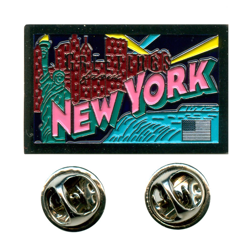 hegibaerGreetings from New York America USA States Badge Button Pin Badge 0621