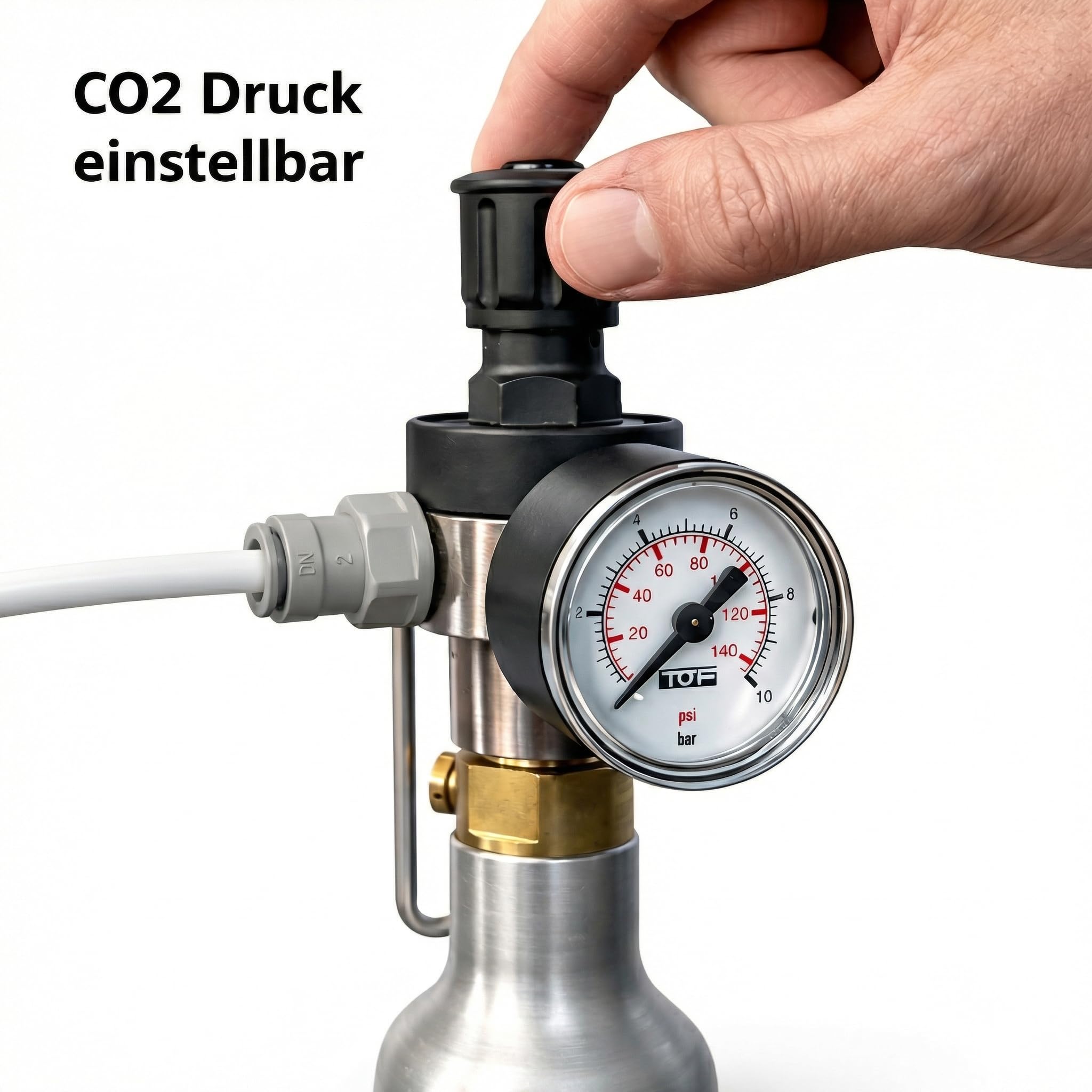 Reduktor ciśnienia CO2 do stosowania w handlu 425 g CO2 cylinder odpowiedni do systemu Quooker Cube – saturator do saturowania wody gazowanej