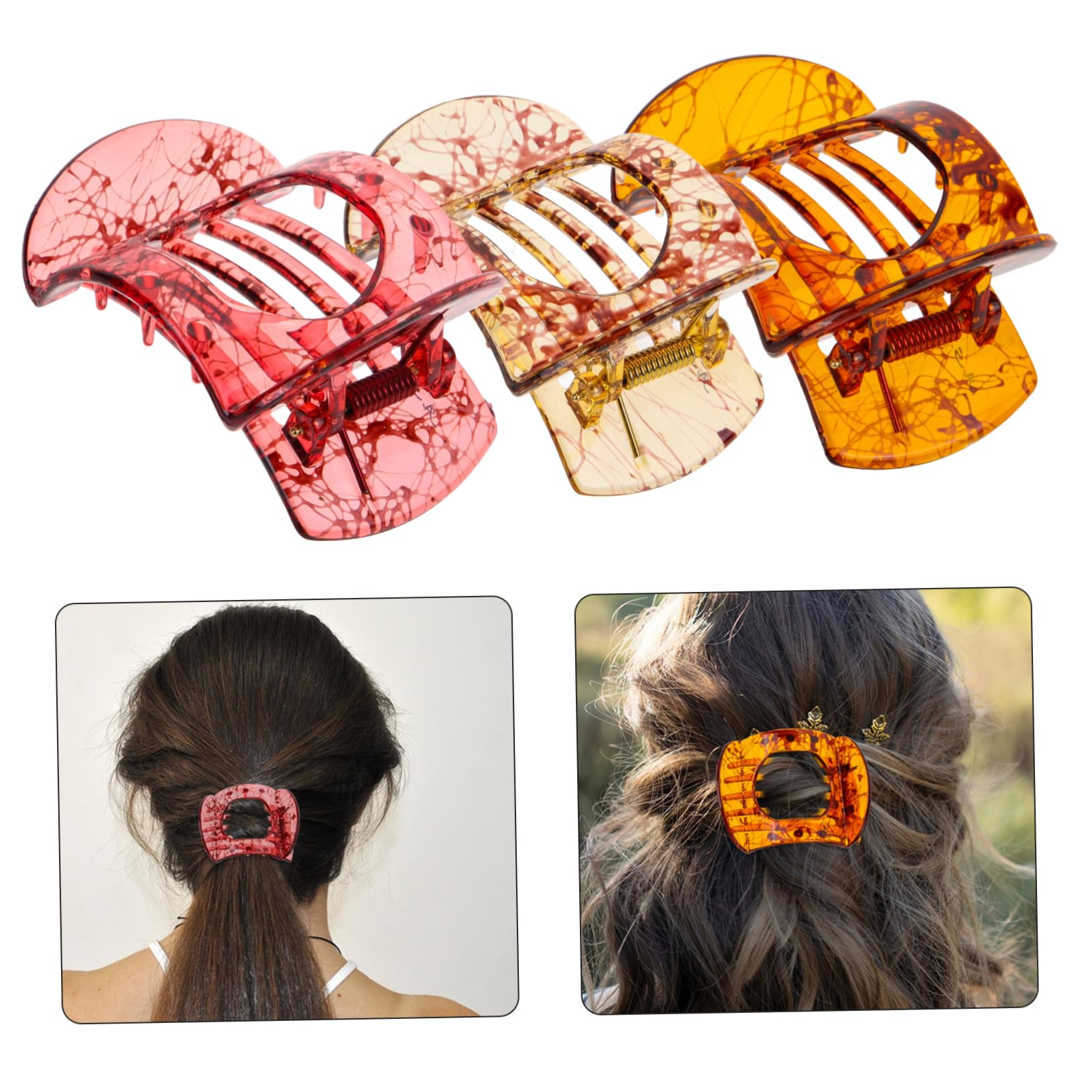 4 Sets Praktische Clips Für Frauen Dekorative Haarspangen Innenzähne Zum Stylen 3 Stück * 4