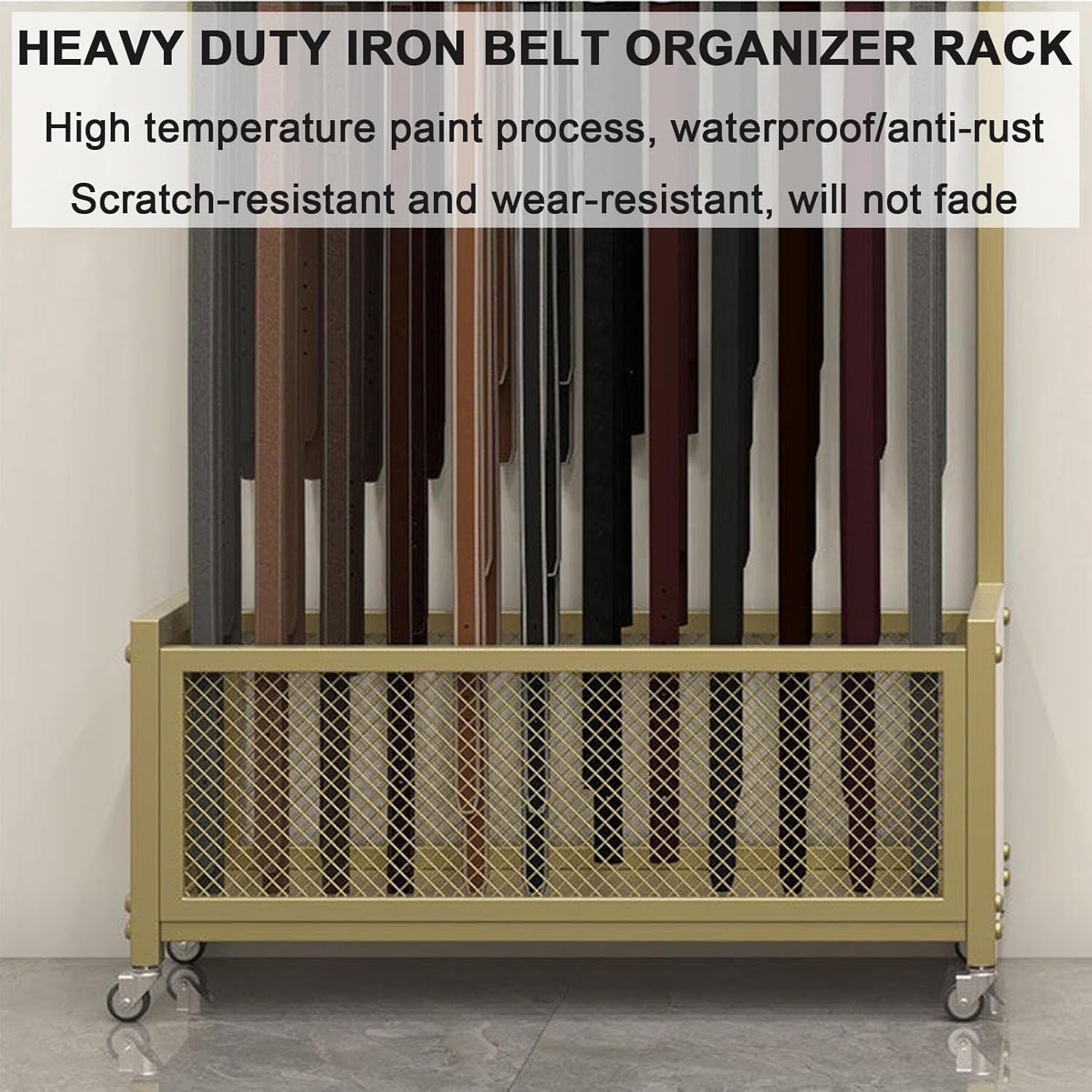 Floor Mounted Belt Hanger Ties Scarf Rack, Retail Store Belt Display Stand Shawls Purse Storage Holder, Retail Accessory Organizer Wallets Storage Basket, for Store/Boutique/Closet