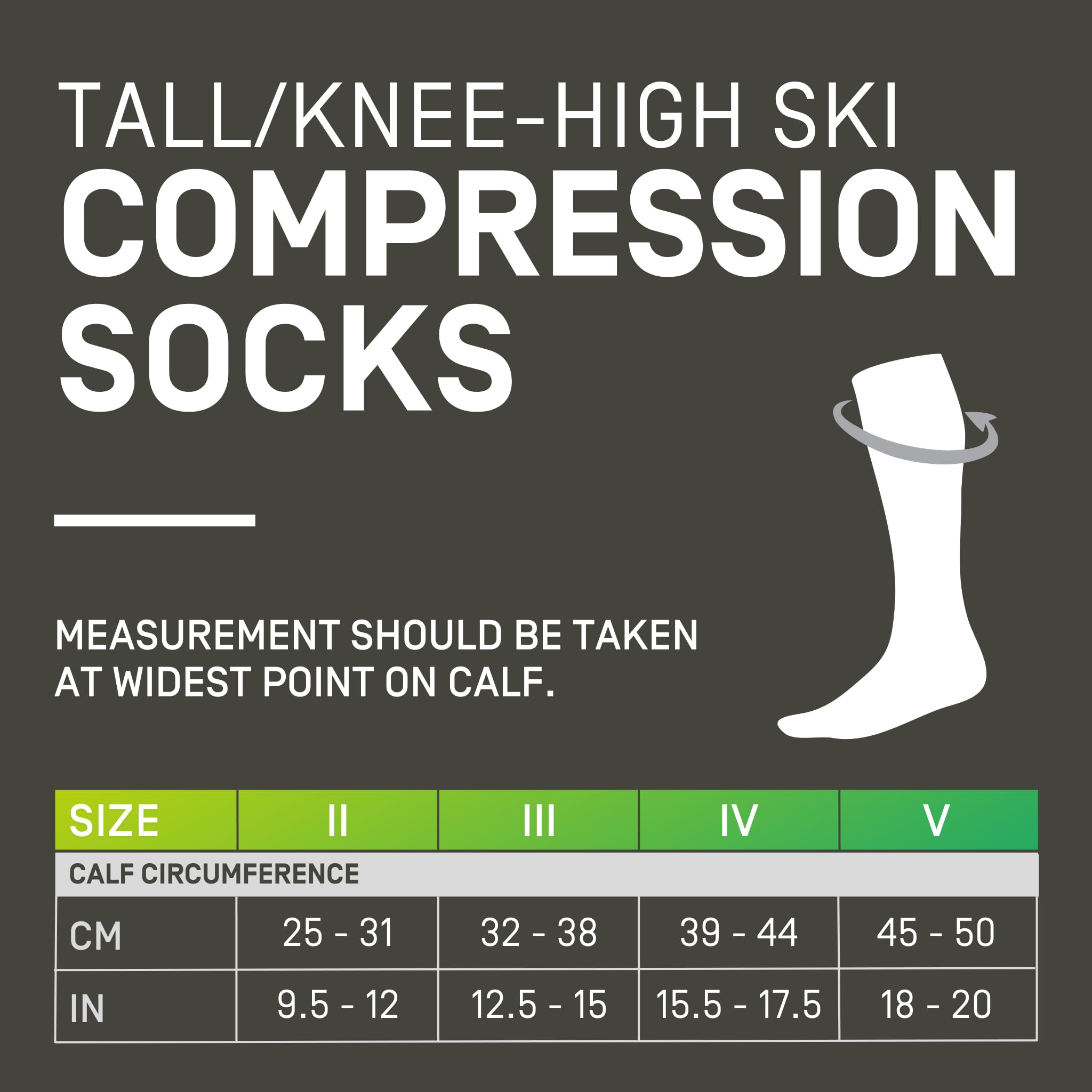 CEP - Skisocken mit Kompression für Damen, Lange Kompressionsstrümpfe, Größe III/M / 39-42, Turquoise/Green