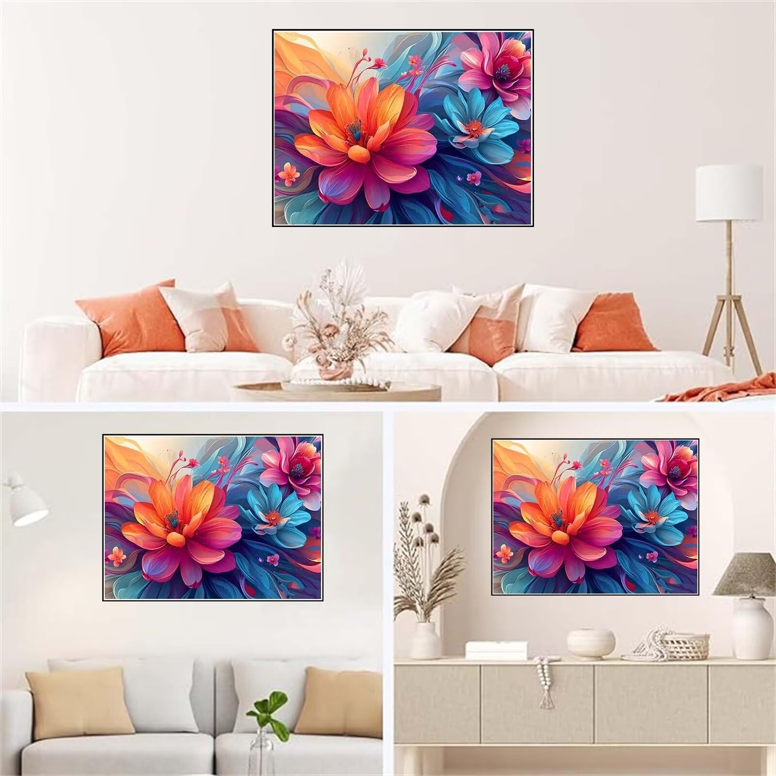 Dipingere con i Numeri Fiore colorato Quadri da Dipingere Numerati, Paint by Numbers Adulti, Colorare con i Numeri Kit Pittura Bambini con Pennelli Pigmento Acrilico Disegno Pittura 100X150cm s-741