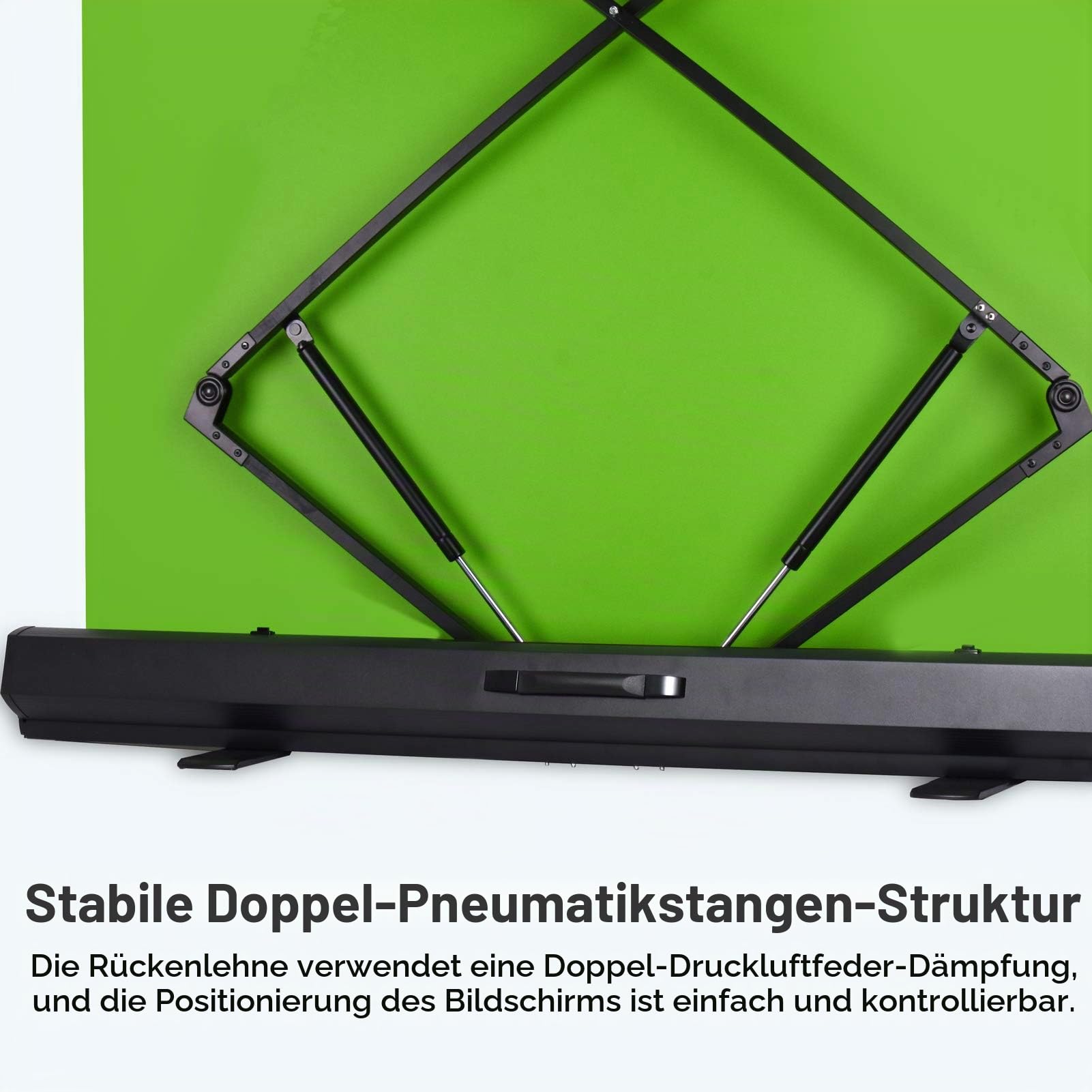 EMART Green Screen 155 x 184 cm, Greenscreen Rollup Fotohintergrund | Grüner Foto Hintergrund mit Ständer, Fotostudio, Streaming, Videokonferenzen, TikTok, Zoom