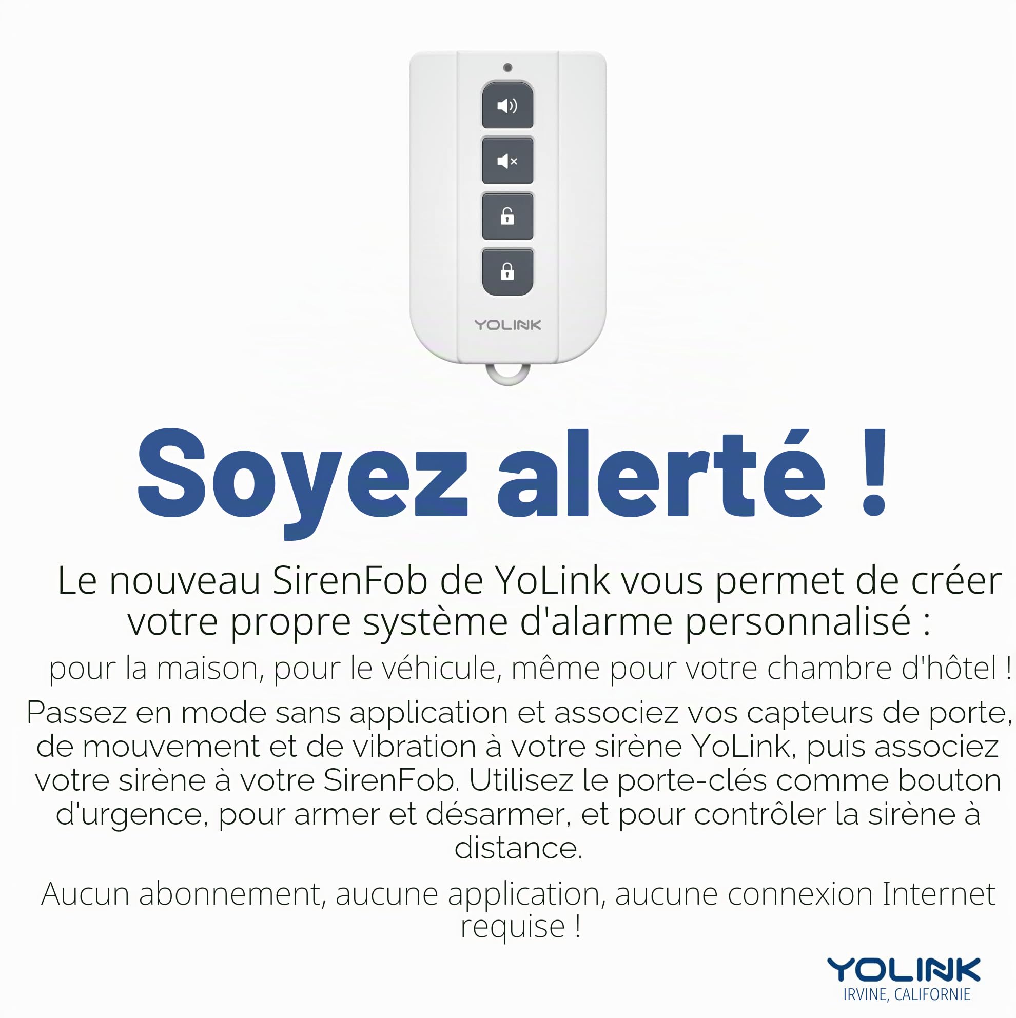 YoLink Kit sirène de sécurité extérieure et contrôleur d'alarme Intelligente – Fort 110 DB, sans Fil, alimenté par Batterie, portée de 1/4 km, Application Android-iOS, Alexa, Google, IFTTT, Assistant