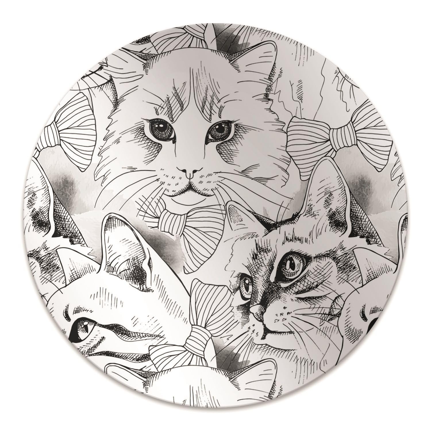Tapis de chaise ø100 cm en PVC antidérapant avec motif chats pour la protection du sol