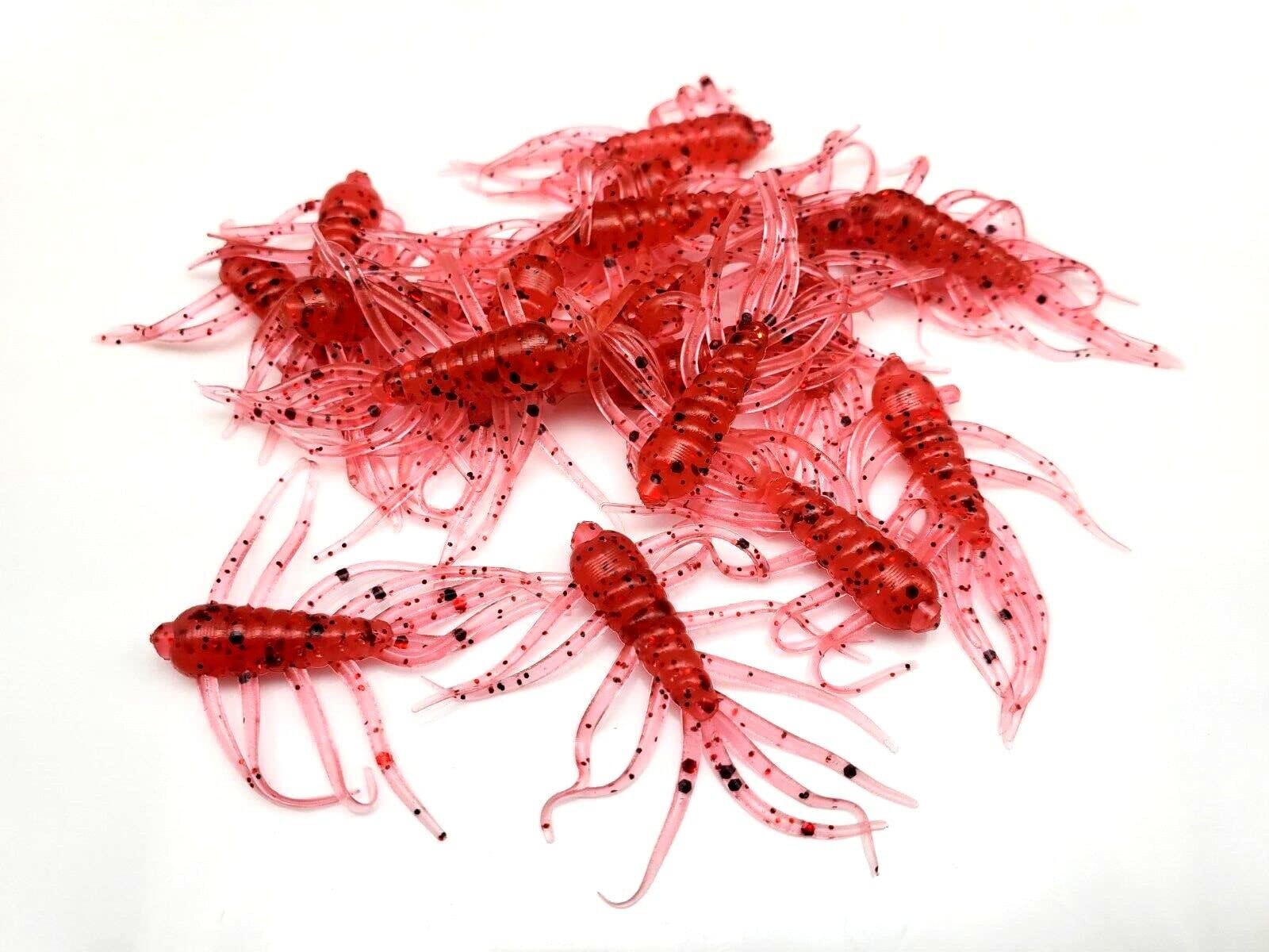 (18) 1 3/8" Scuttle Bug PANFISH Crappie Bluegill Drop Shot JIG Bait Lure RED