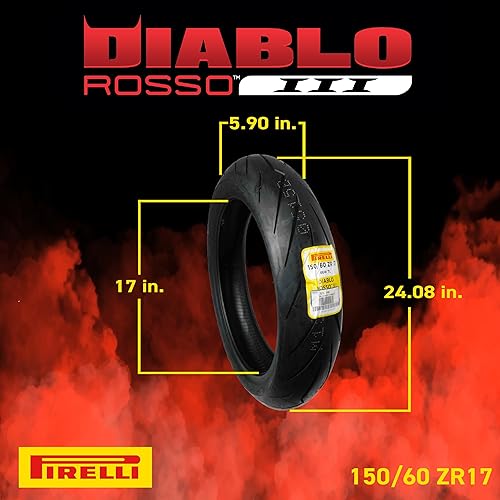 Miniatura 3 de Pirelli Diablo Rosso III Front and Rear Street Sport neumáticos de motocicleta con Pirelli Logo llavero Rosso 3